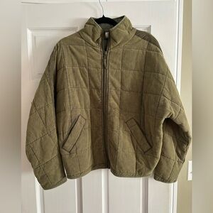 Olive green quilted jacket